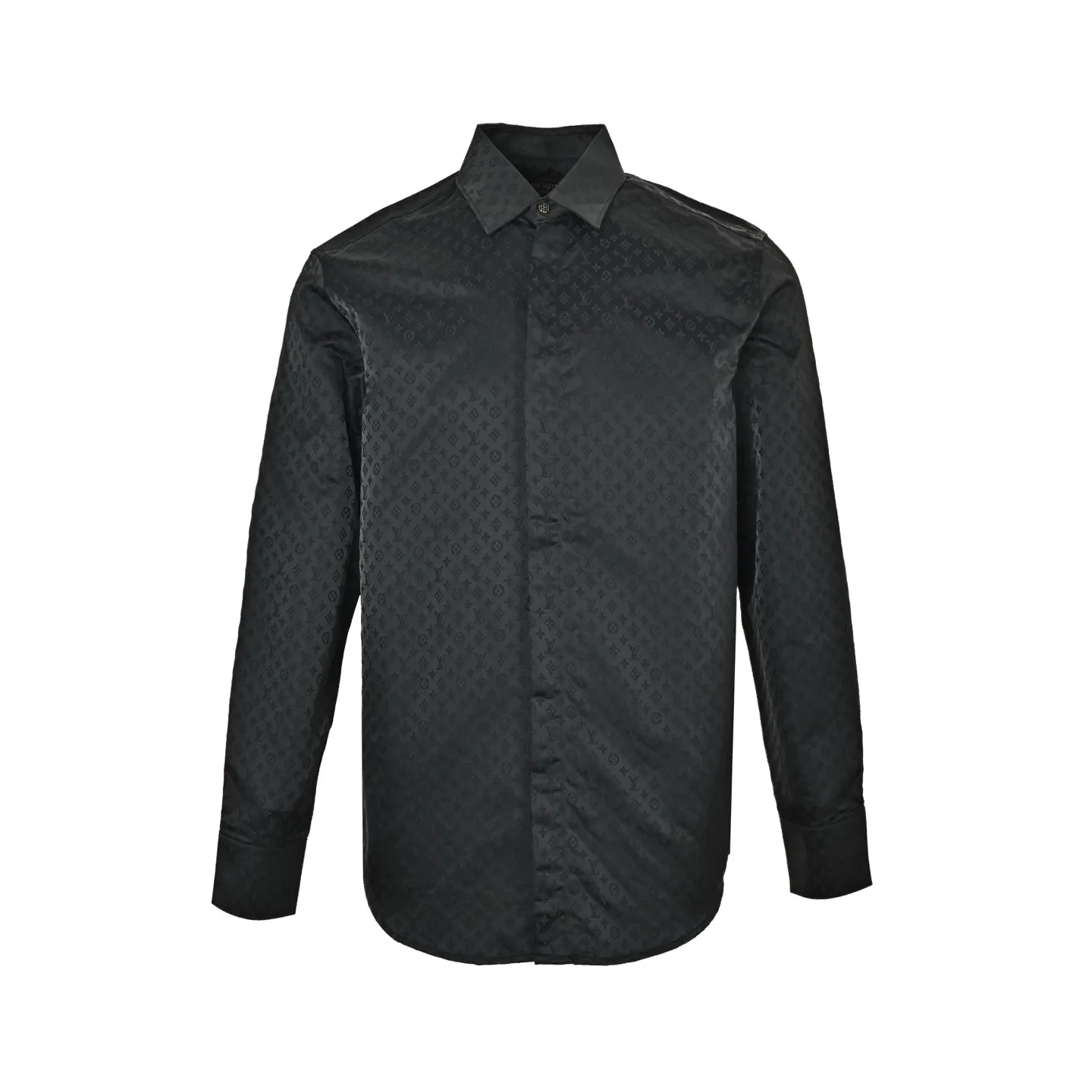Louis Vuitton/Louis Vuitton old flower dark pattern jacquard mulberry silk shirt